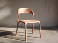 Esszimmerstuhl aus Kunststoff 53×55×81 cm - Apricot - geschwungene offene Rückenlehne für Esszimmer
