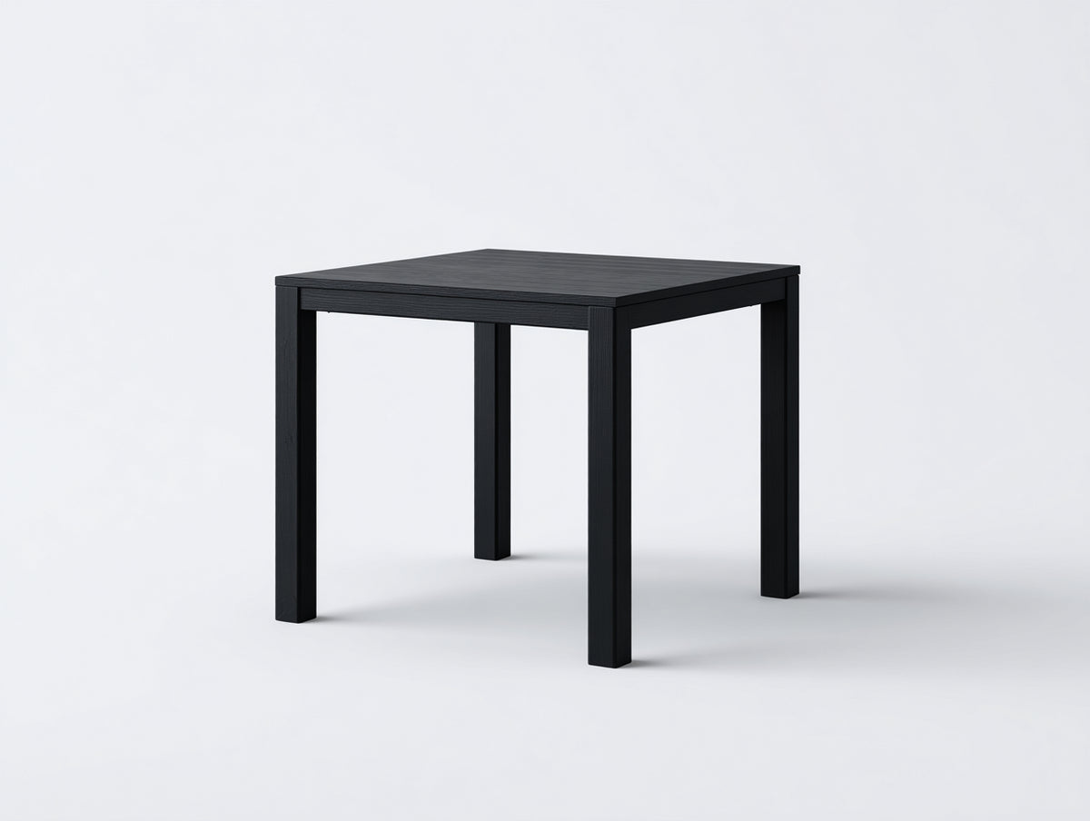 Quadratischer Esstisch aus Holz 80×80×75 cm - Schwarz - minimalistisches Design für Esszimmer
