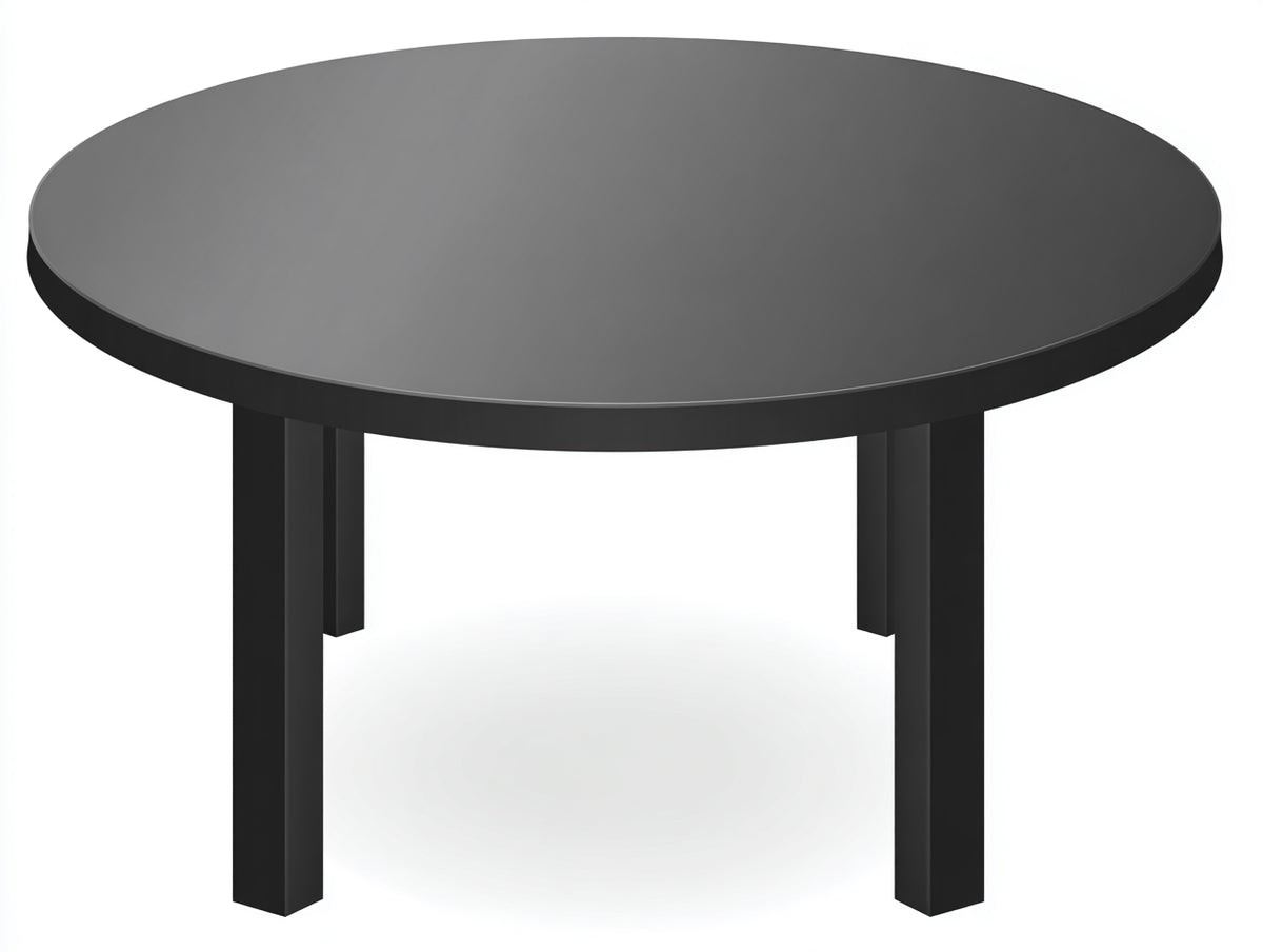 Runder Esstisch aus Holz 120×120×75 cm - Dunkelgrau/Schwarz - matte Tischplatte für Esszimmer