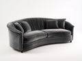 Zweisitzer Sofa mit Samtbezug 205×92×82 cm - Dunkelgrau - geschwungene Form mit schwarzen Füßen