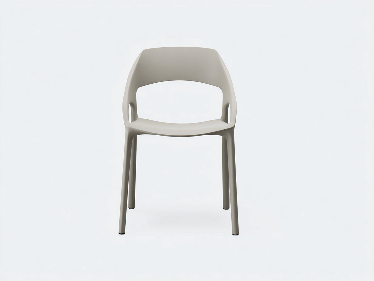 Esszimmerstuhl aus Kunststoff 54×52×81 cm - Greige - offene Rückenlehne im modernen Design