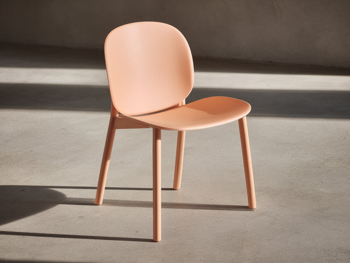 Esszimmerstuhl aus Kunststoff 50×53×82 cm - Pfirsich - geschwungene Sitzform im modernen Design für Esszimmer