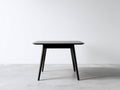 Rechteckiger Esstisch aus Holz 120×80×75 cm - Schwarz - gerundete Platte mit ausgestellten Beinen