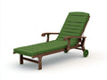 Gepolsterte Gartenliege 195×74×102 cm - Grün/Braun - hohe Rückenlehne mit Rollen