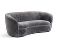 Zweisitzer Sofa aus Cordstoff 188×88×76 cm - Grau/Schwarz - geschwungene Schalenform mit durchgehender Sitzfläche für Wohnzimmer